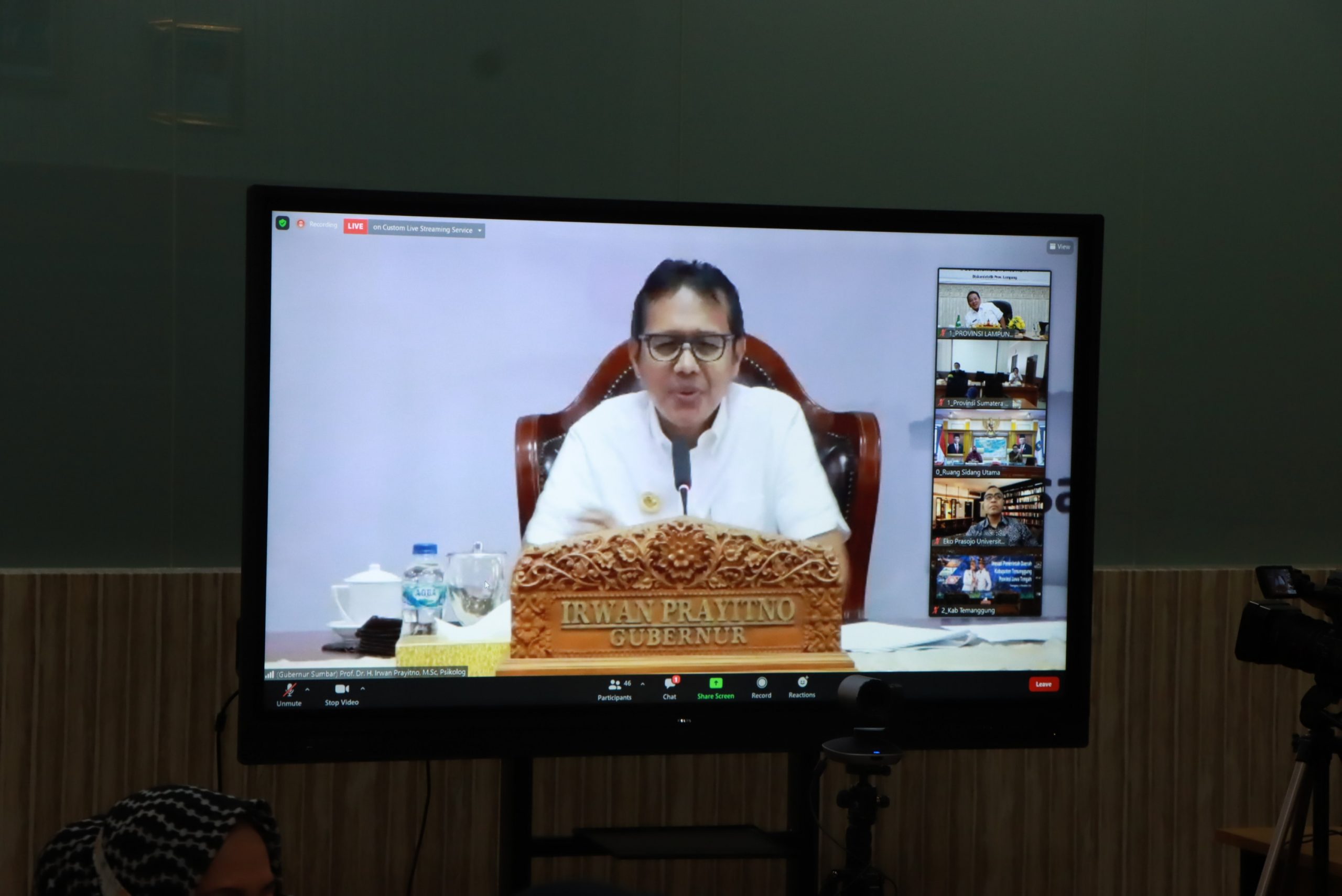 Gubernur Arinal Sampaikan Presentasi Dalam Rangka Penilaian Dan Pemberian Penghargaan/Insentif Innovative Government Award (IGA) Tahun 2020