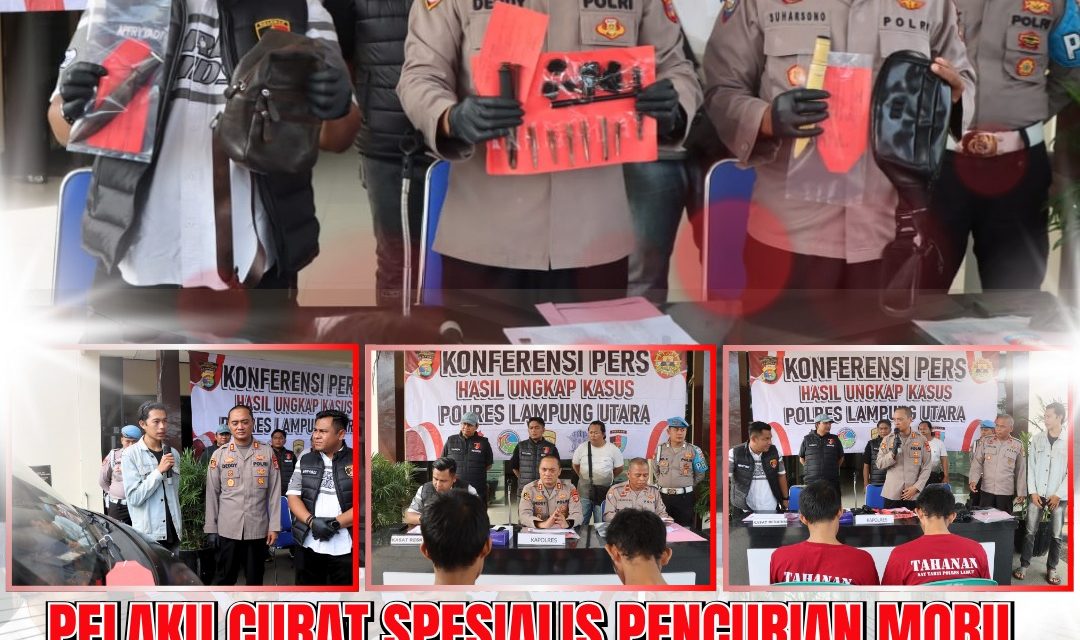 Tuntas, Pelaku Curat Spesialis Pencurian Mobil, Motor dan Bongkar Rumah Berhasil Diringkus Sat Reskrim Polres Lampung Utara