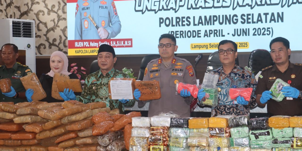 Polres Lampung Selatan Ungkap 24 Kasus Narkoba, Sita Lebih dari 396 Kg Sabu dan Ganja