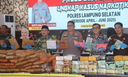 Polres Lampung Selatan Ungkap 24 Kasus Narkoba, Sita Lebih dari 396 Kg Sabu dan Ganja