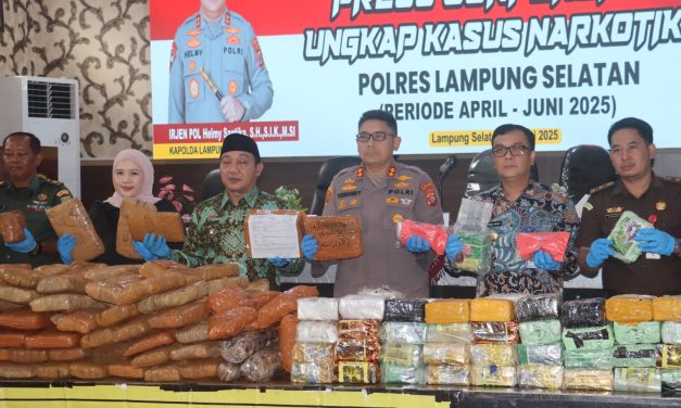 Polres Lampung Selatan Ungkap 24 Kasus Narkoba, Sita Lebih dari 396 Kg Sabu dan Ganja