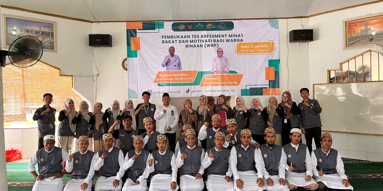 Gali Potensi Warga Binaan, Lapas Narkotika dan Mahasiswa Bimbingan Konseling UIN RIL Gelar Asesmen Minat dan Bakat