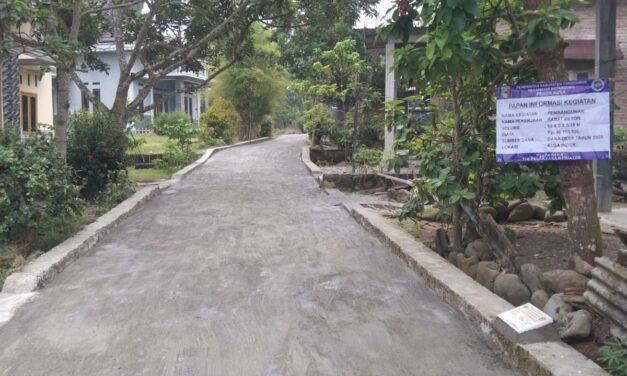 pembangunan rabat beton dan talut penahan tanah dana desa tingkatkan akses jalan warga
