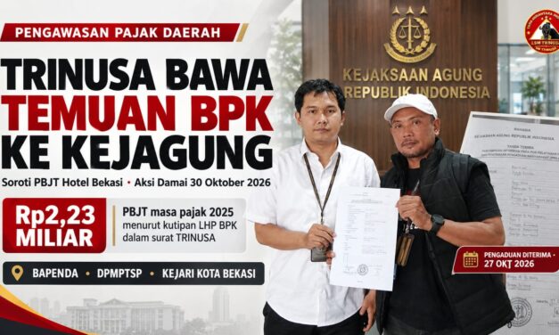 TRINUSA Bawa Temuan BPK soal Pajak Hotel Bekasi ke Kejagung, Tiga Instansi Daerah Bakal Didatangi